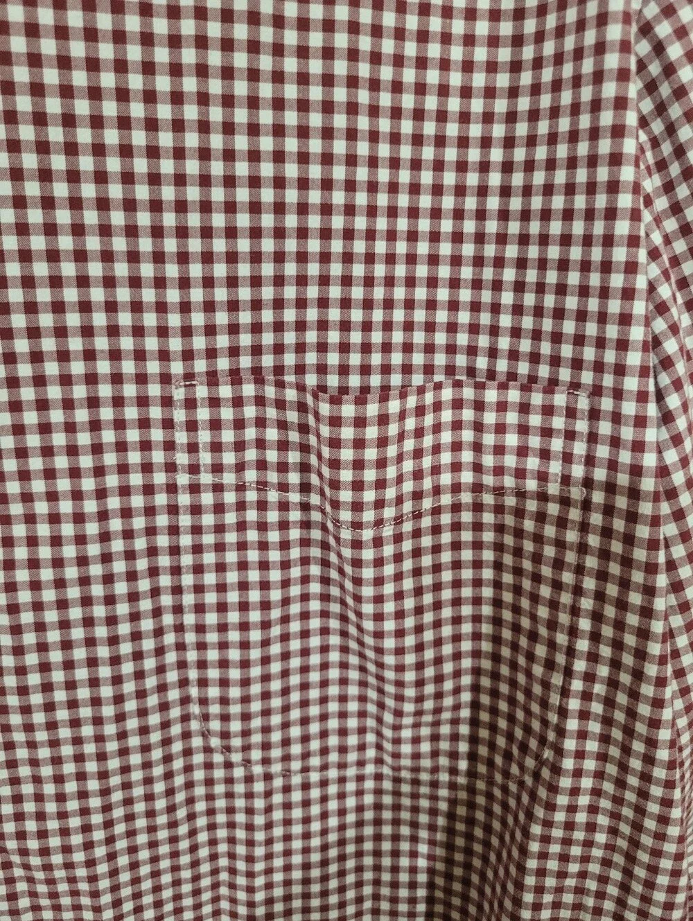 J. Crew Mens Secret Wash Slim L/S Maroon Gingham Check Button-Down XXL 2XL